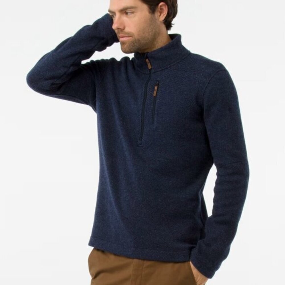 Smartwool Mens Blue Hudson Trail Fleece Half Zip Sweater M Shadow Lake Lodge